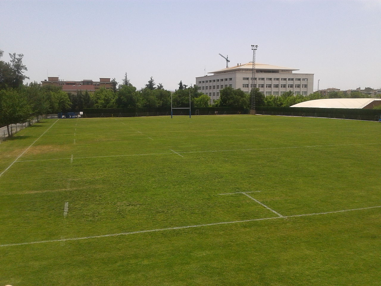 Imagen del campo de rugby de la Universidad de Granada capturada desde el extremo superior